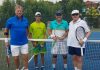 (จากซ้ายไปขวา) Ian Jarman (AUS), Nattawee Sucandharuna (THI) , Robert McGuigan (AUS) and Richard Meyrick (AUS) ในการแข่งขันเทนนิส ITF Seniors Championship Pattaya 2017